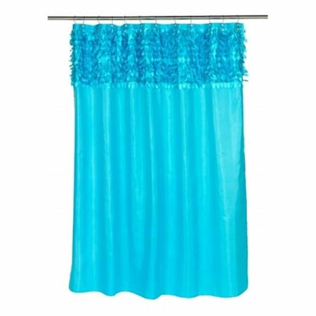 CARNATION HOME FASHIONS FSCL-JAS-88 Jasmine Fabric Shower Curtain in Cyan Blue FSCL-JAS/88